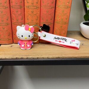 Hello Kitty Pink and White Keychain with Strap. New